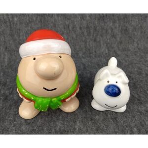 Ziggy & Fuzz Ceramic Salt & Pepper Shakers 1970s Christmas‎ Tom Wilson Japan VTG